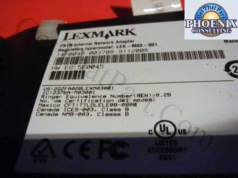 Lexmark pstn internal network adapter 4036 92 lex m03 001
